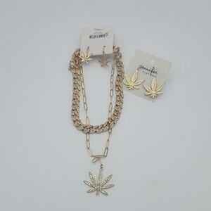 Wildflowers Leaf Necklace Set